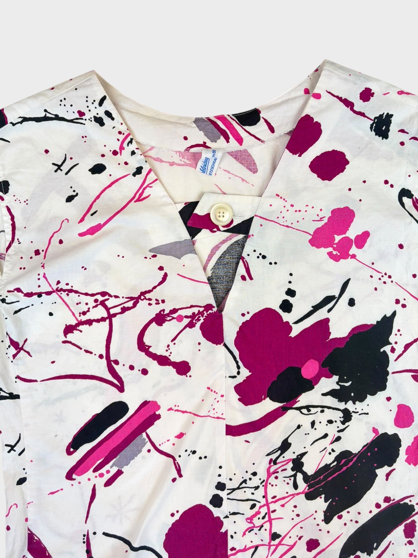 Vintage Printed Cotton Top, Fits a Size 8/10