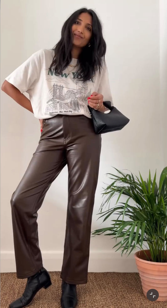 Abercrombie & Fitch Faux Leather Trousers, Size 29/8s, Fit a Size 10