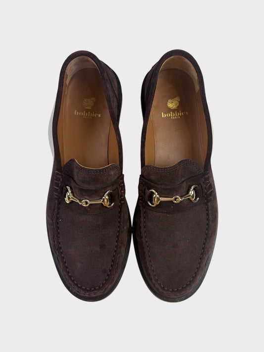 Bobbies Suede Loafers, Size 41
