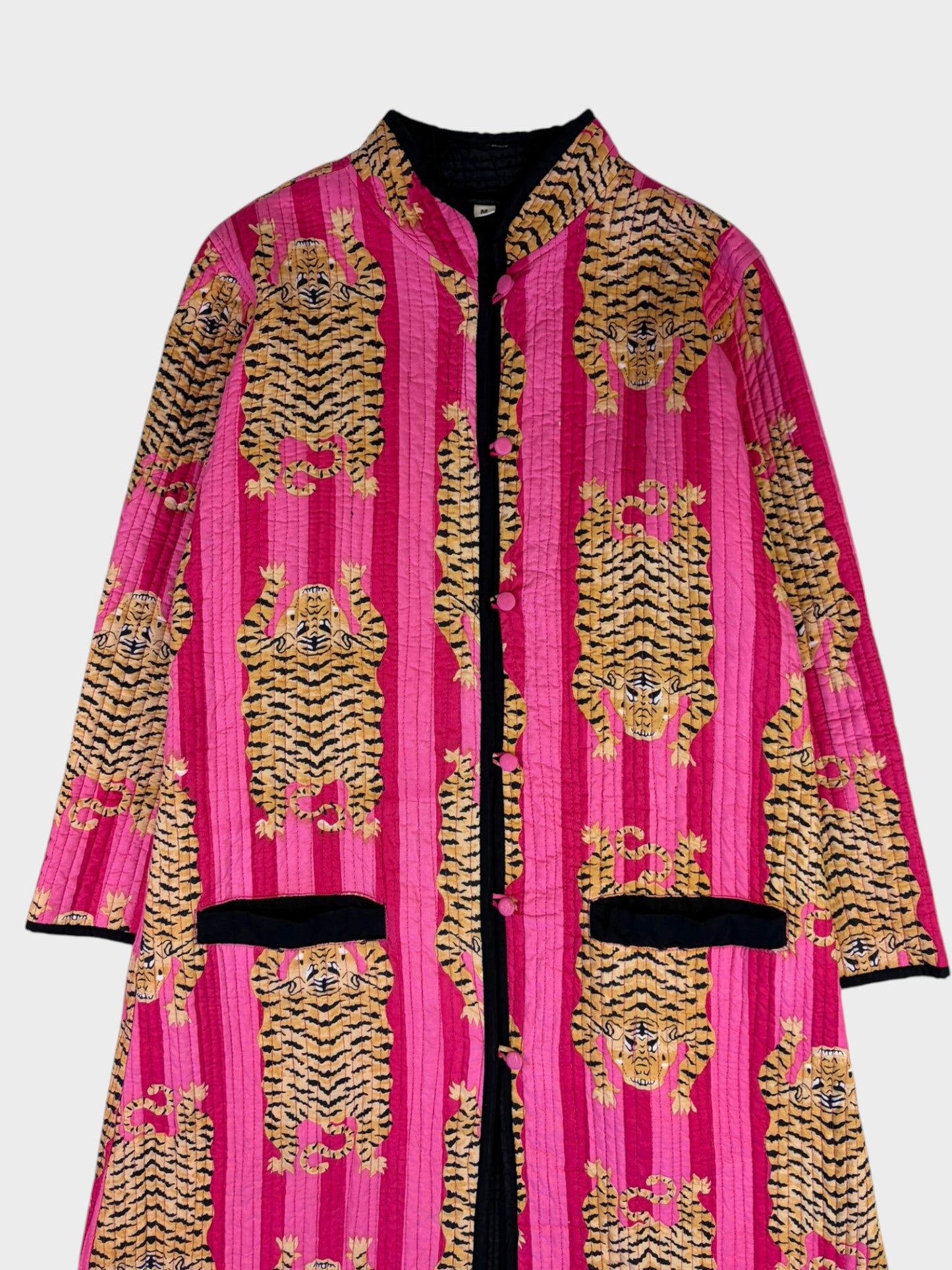 Tiger Print Quilted Jacket, Size M