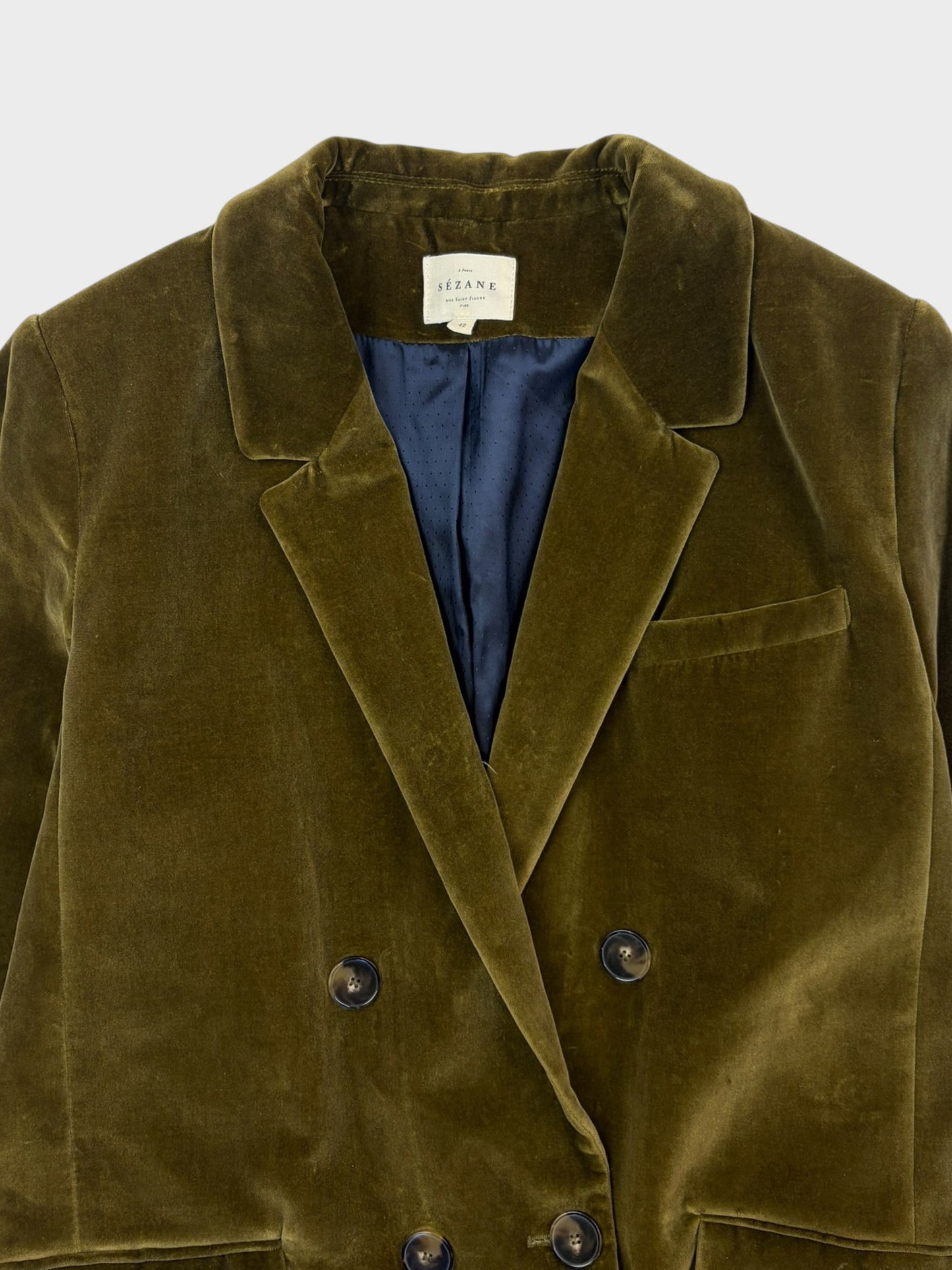 Sezane Velvet Blazer, Size 42