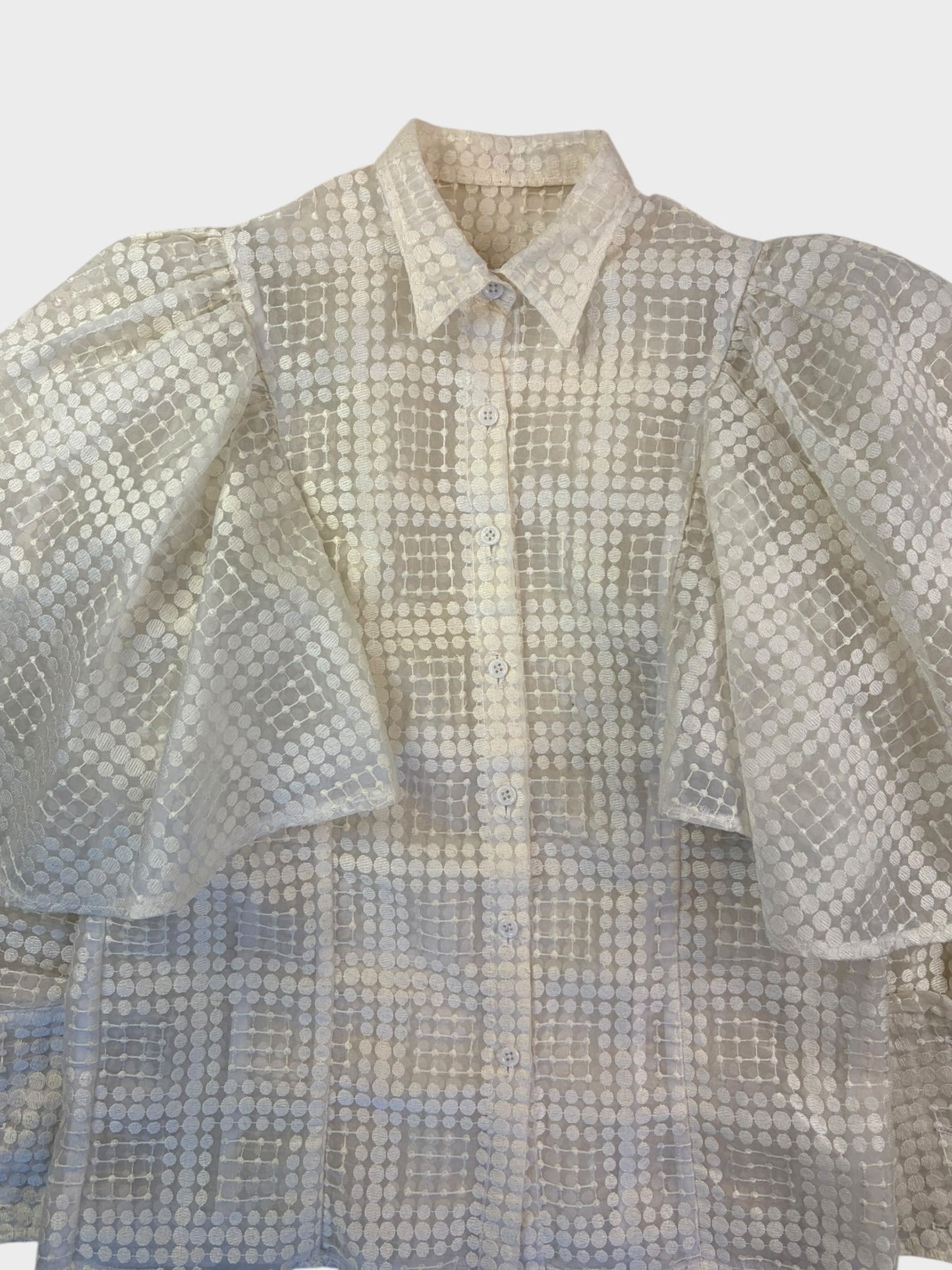 Cream Frill Detail Blouse, Fits a size 10