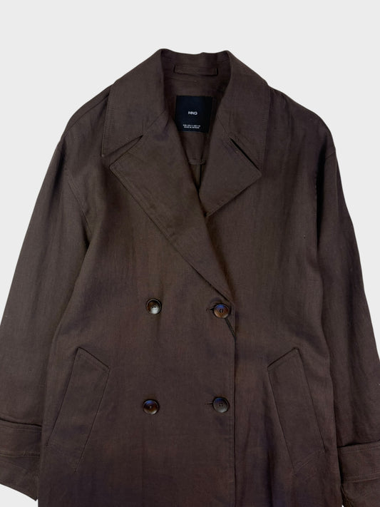 Mango Linen Trench Coat, Size S, BNWT
