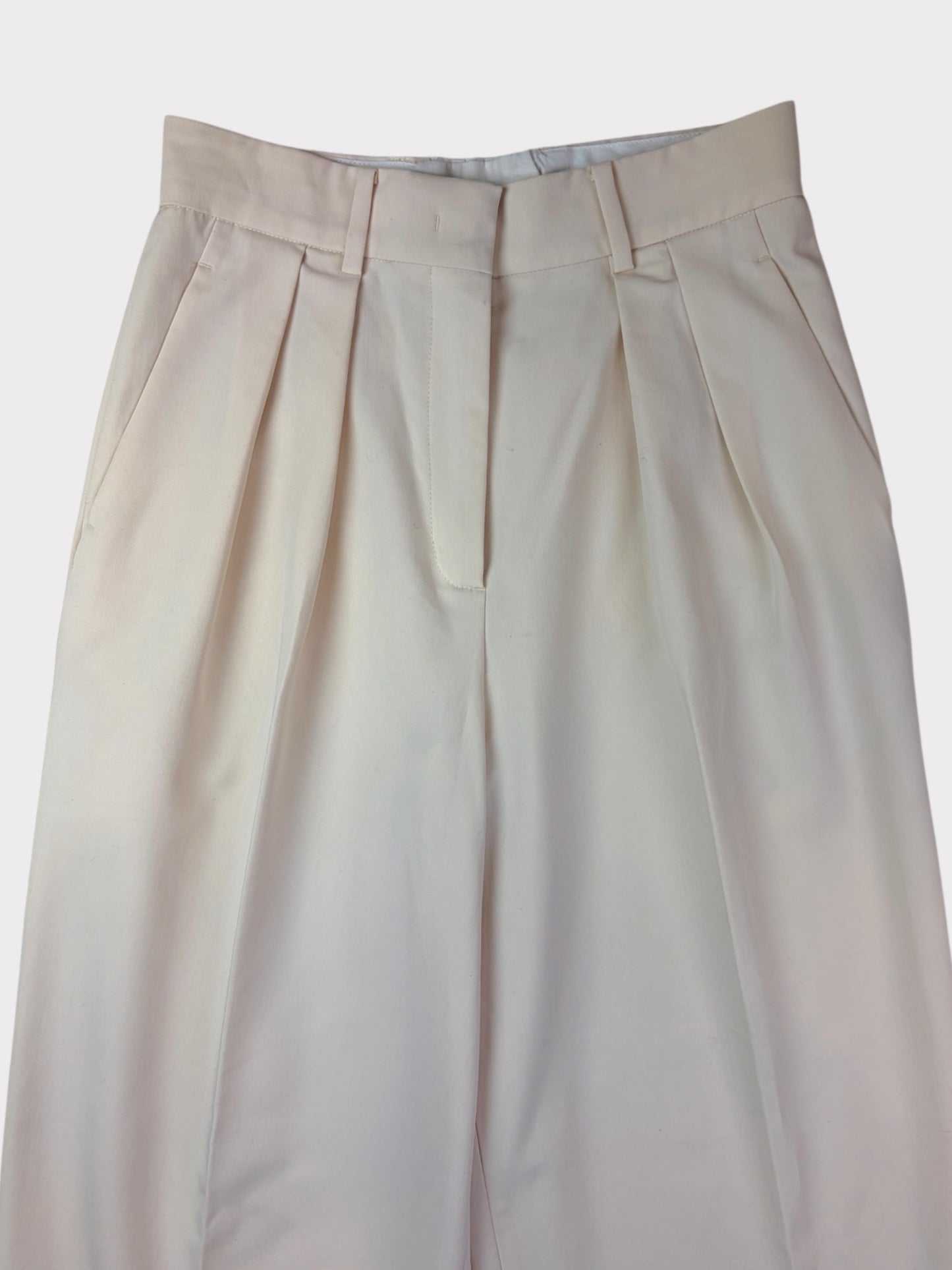 Cream Wide Leg Trousers, Fit a Size 8/10