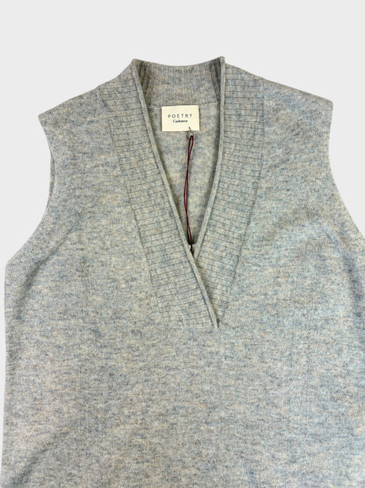 Poetry Cashmere Sleeveless V neck Sweater, Size 10, BNWT