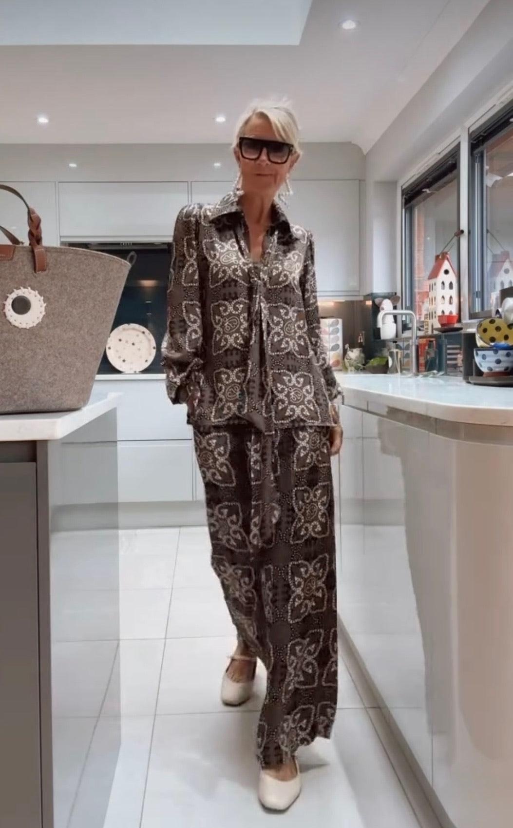 Dea Kudibal Silk Co-ord, Size M Top & Size S Bottoms