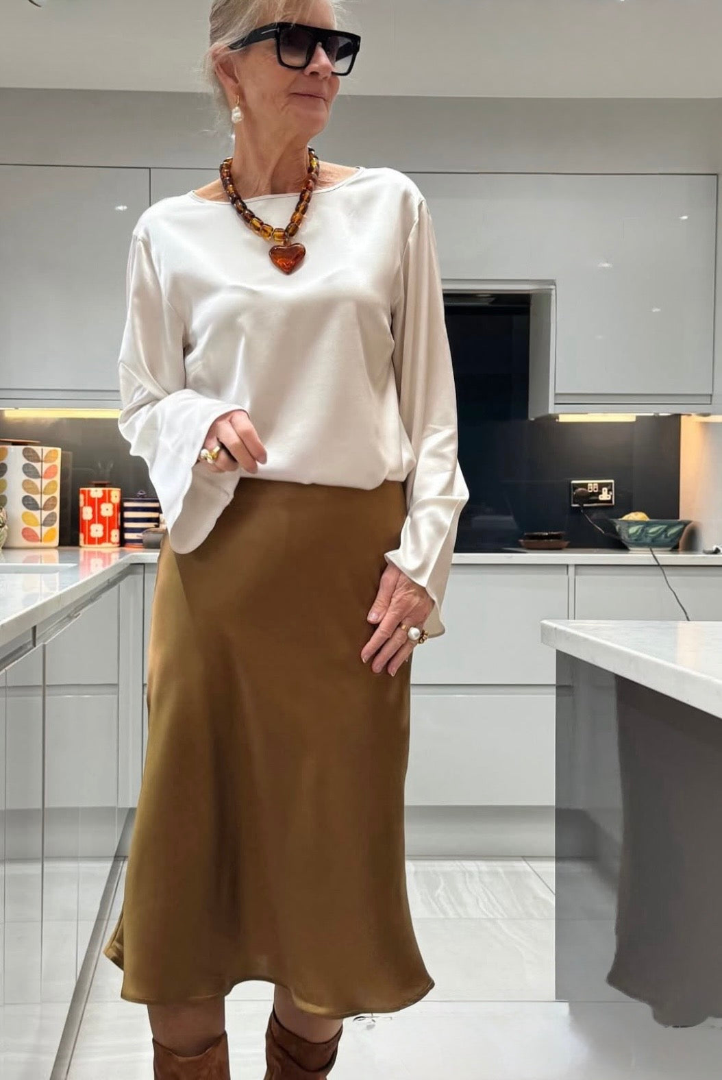 Silk Silky Skirt, Size S