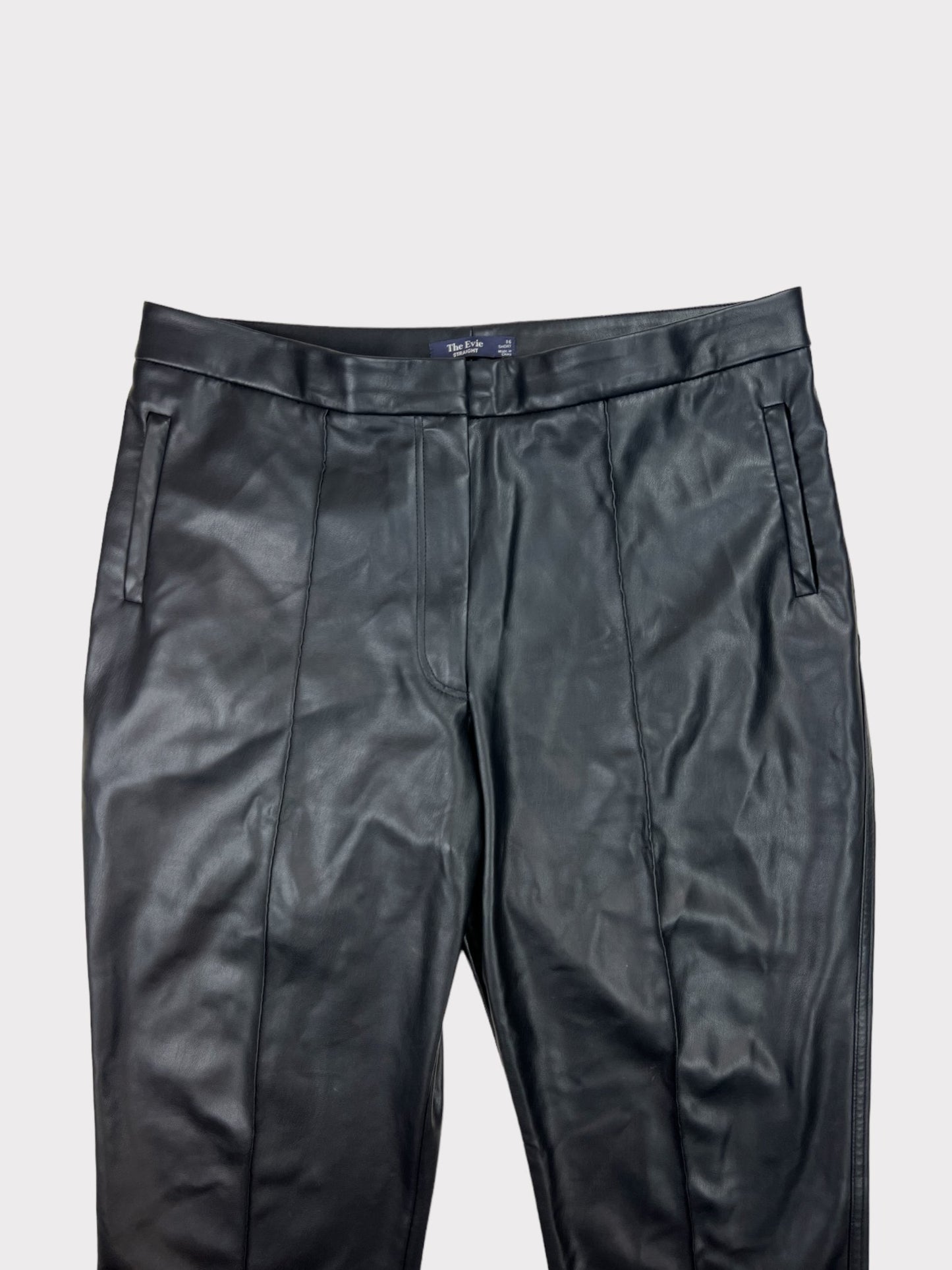M&S Faux Leather Trousers, Size 16 S