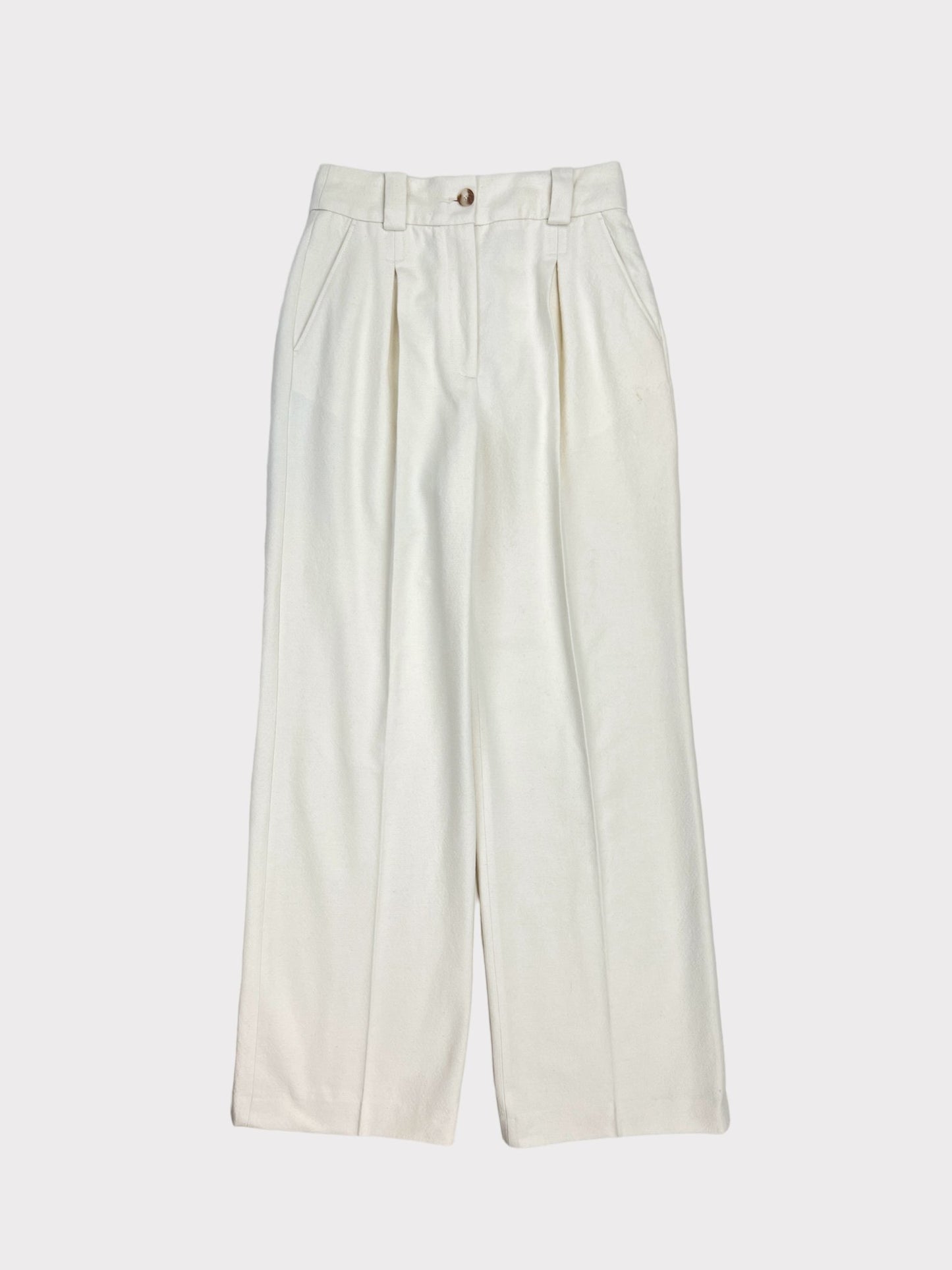 Sezane Wool Wide Leg Trousers, Size 38
