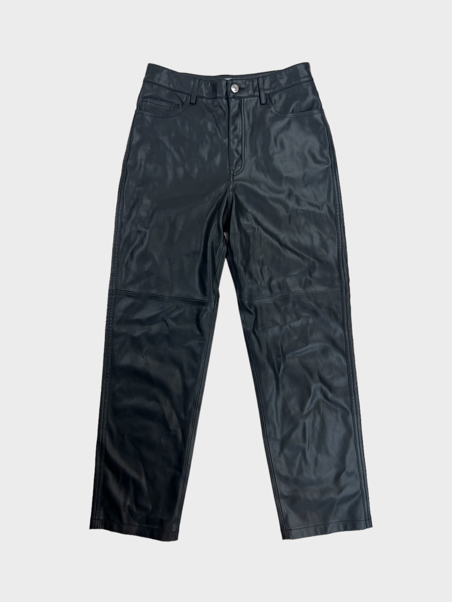 Jakke Faux Leather Straight Leg Trousers, Size M (RRP £149)