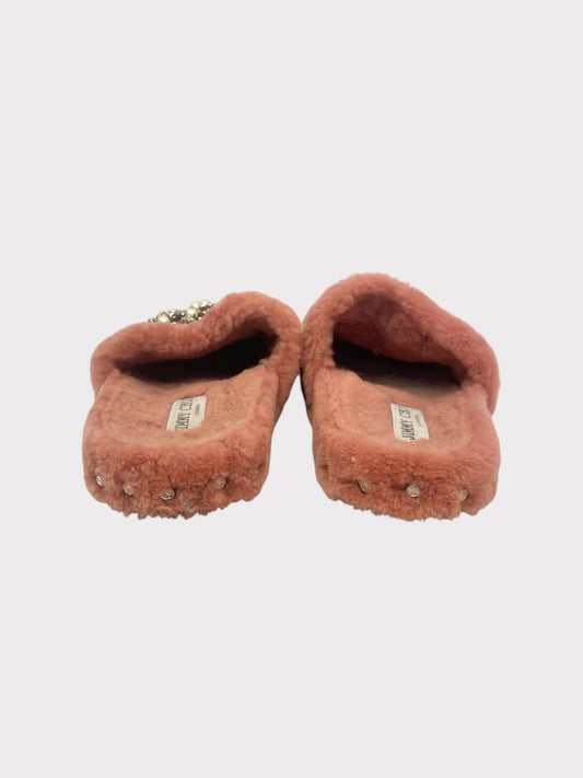 Jimmy Choo Shearling Flats, Size 38