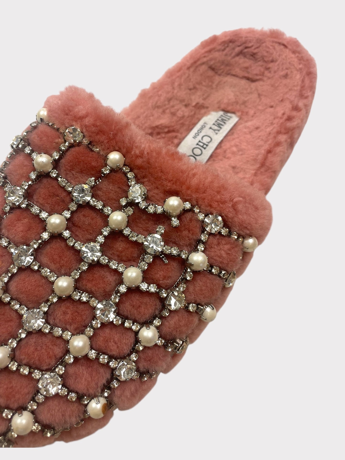 Jimmy Choo Shearling Flats, Size 38