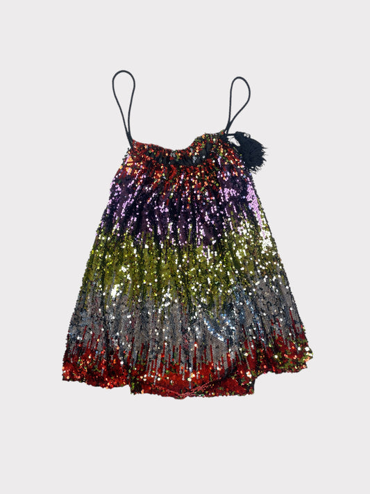 Multicoloured Strappy Sequin Top, Fits a size 8 or 10