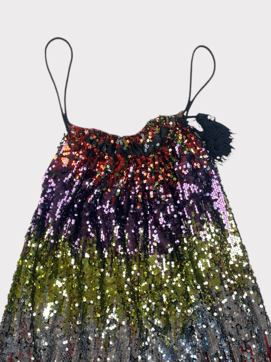 Multicoloured Strappy Sequin Top, Fits a size 8 or 10