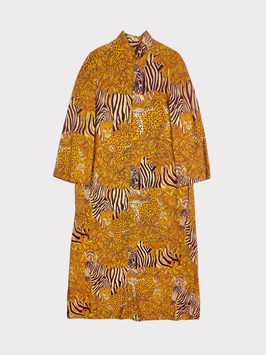 Vintage Animal Print Maxi Dress, would fit a size 10 or 12