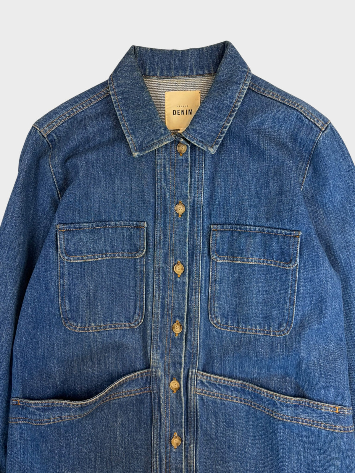 Sezane Denim Jacket, Size L