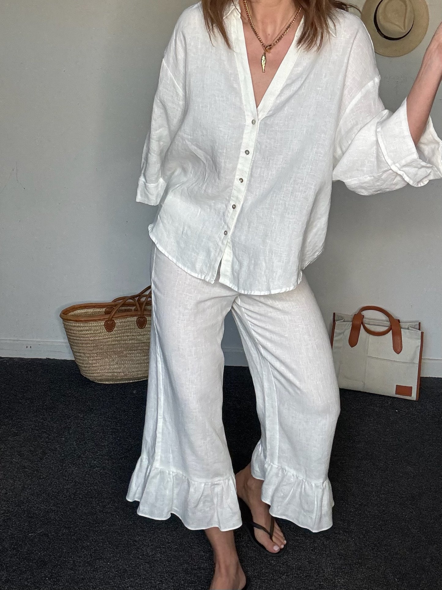 Mint Velvet Linen Co-ord, Fits a Size 10 (Size S Trousers & Size L Top)