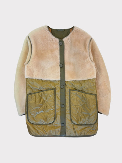 Marfa Stance Reversible Shearling Paneled Coat, Size S