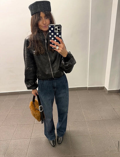 All Saints Leather Jacket, Size S