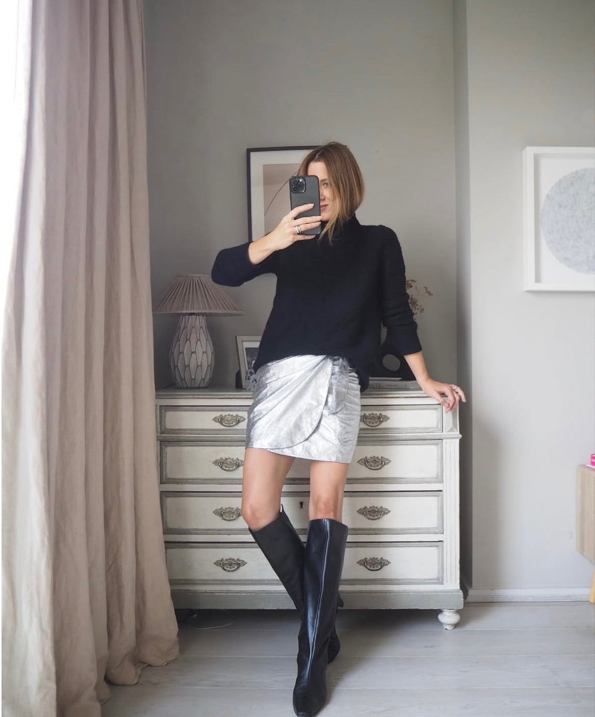 Sezane Leather Skirt, Size 34