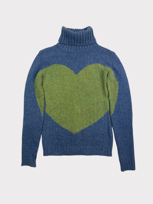 Vintage Wool Heart Jumper, Size S