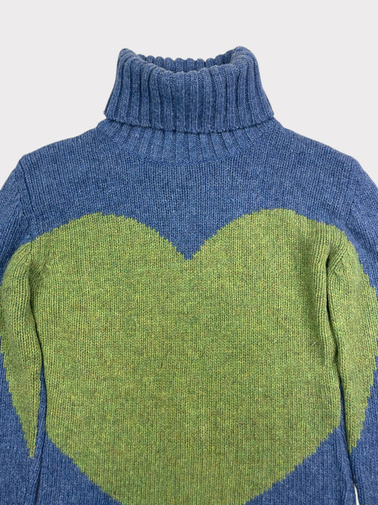 Vintage Wool Heart Jumper, Size S