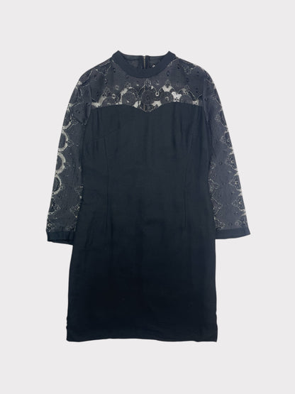 Vintage Black Lace Panel Dress, fits a size 12