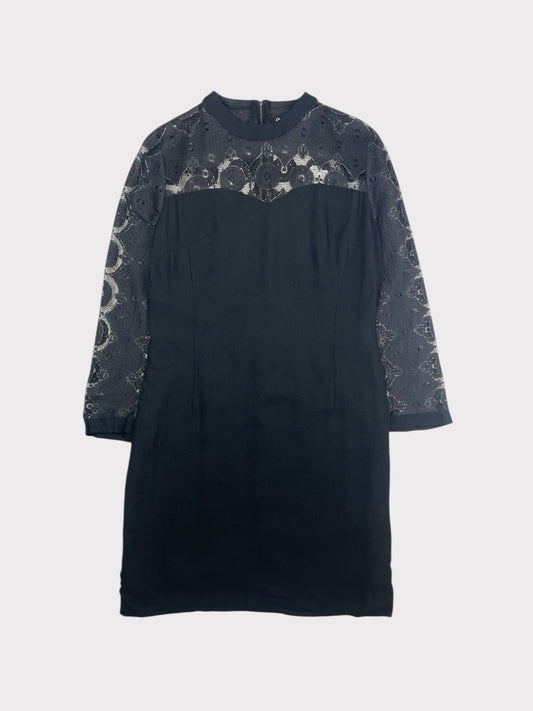 Vintage Black Lace Panel Dress, fits a size 12