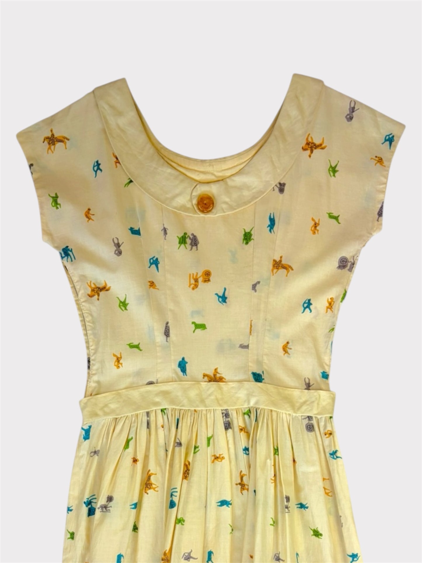 Yellow Printed Dress, Fits a size 8 or 10