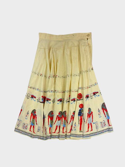 Vintage Printed Skirt, Fits a Size 10