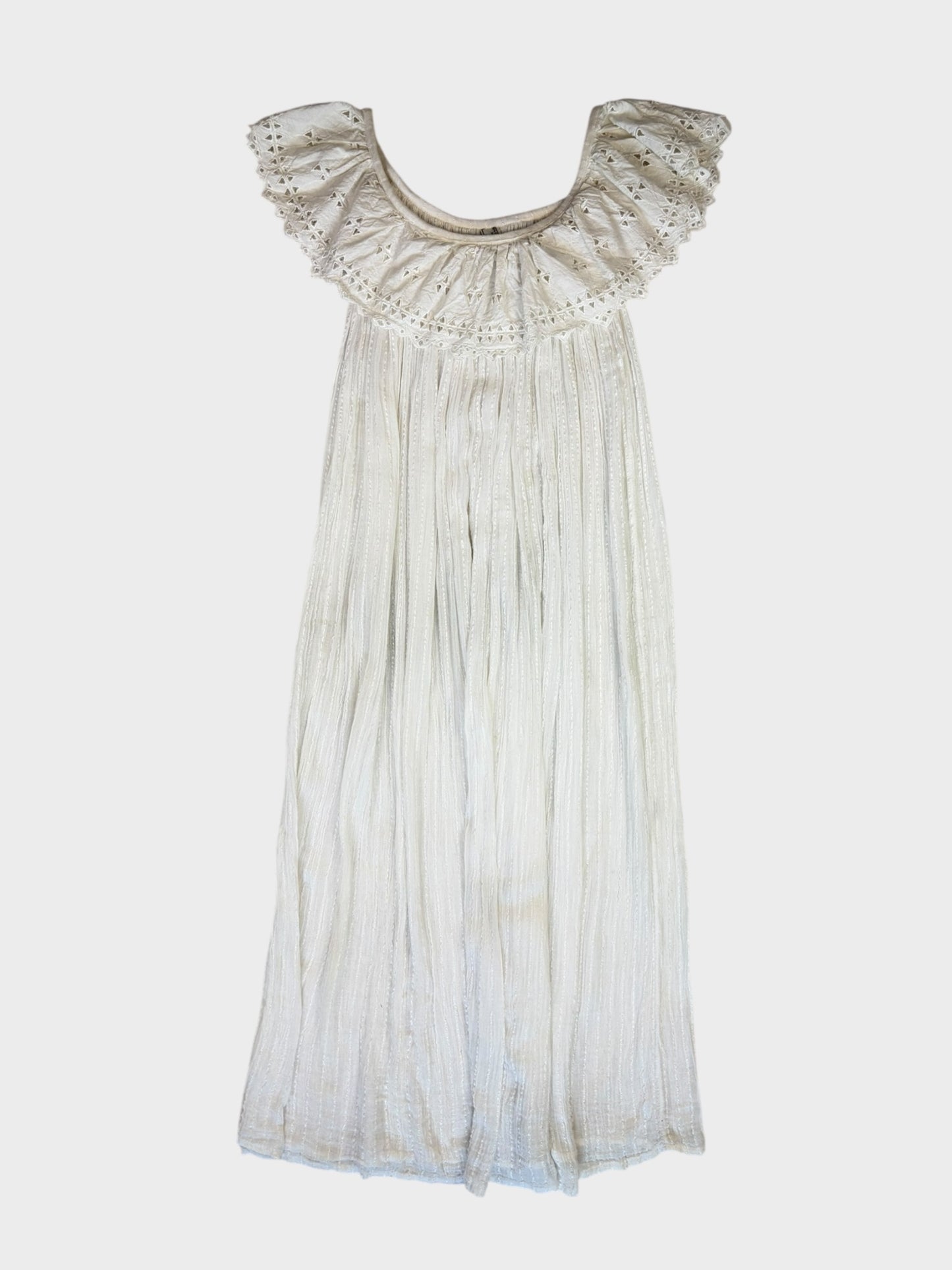 White Cheesecloth Dress, Fits a Size 8