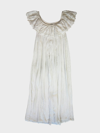 White Cheesecloth Dress, Fits a Size 8