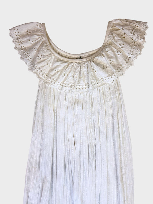 White Cheesecloth Dress, Fits a Size 8