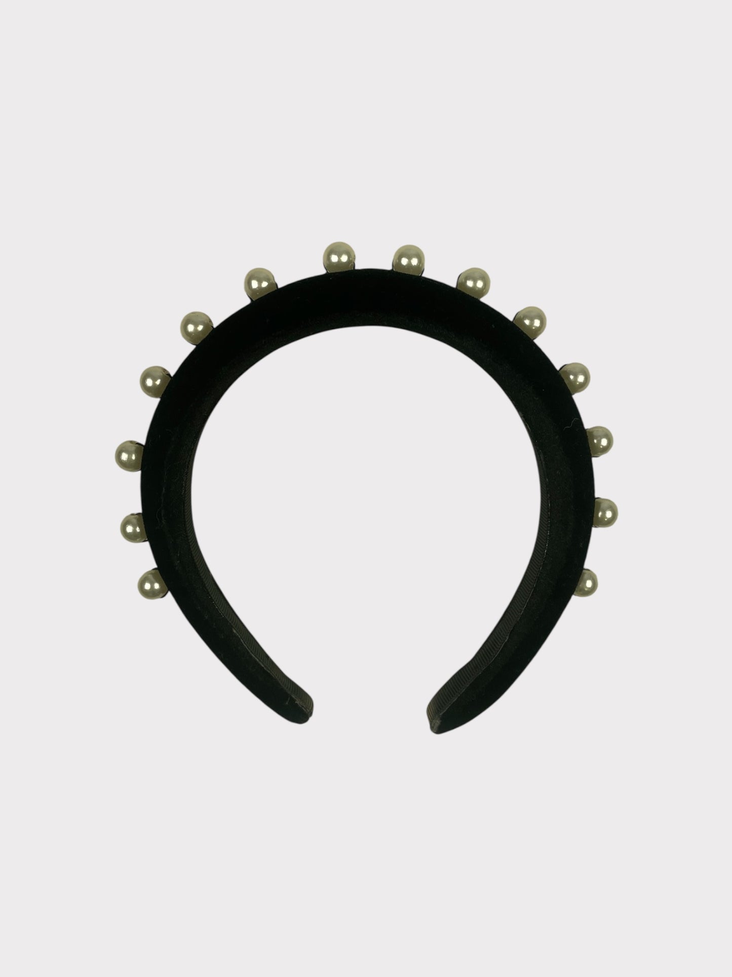 Black Velvet & Pearl Headband