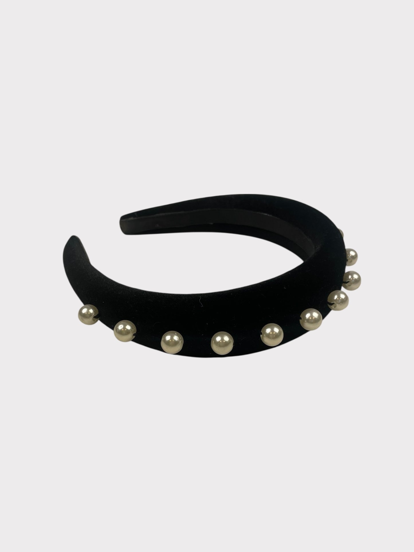 Black Velvet & Pearl Headband