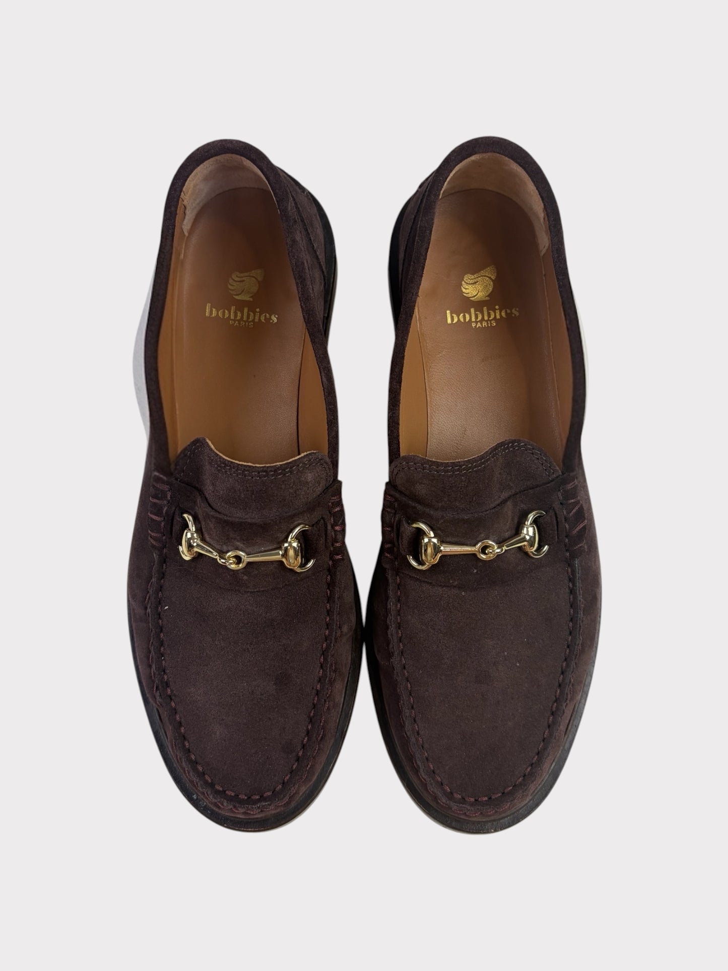 Bobbies Suede Loafers, Size 41