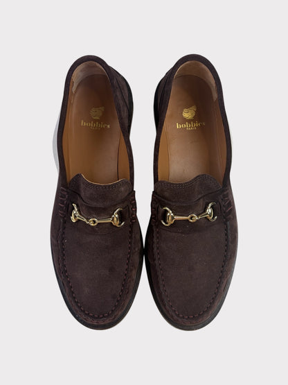 Bobbies Suede Loafers, Size 41