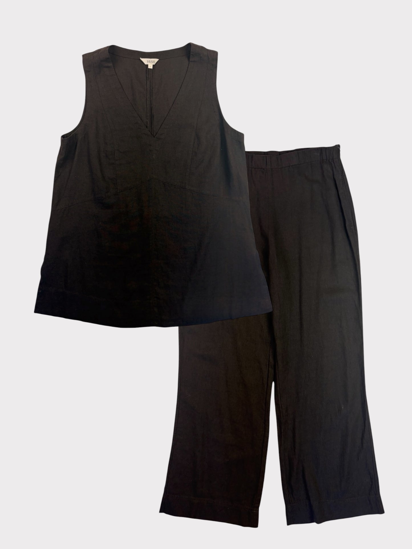 Hush Linen Co-ord, Size 10 Trousers, Size S Top