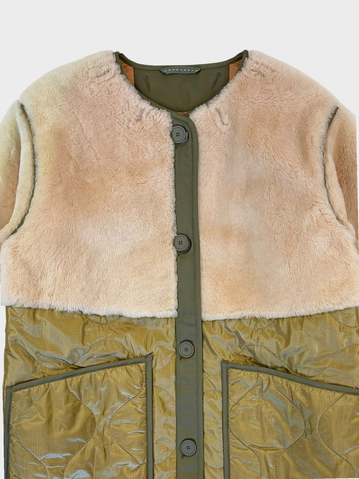 Marfa Stance Reversible Shearling Paneled Coat, Size S