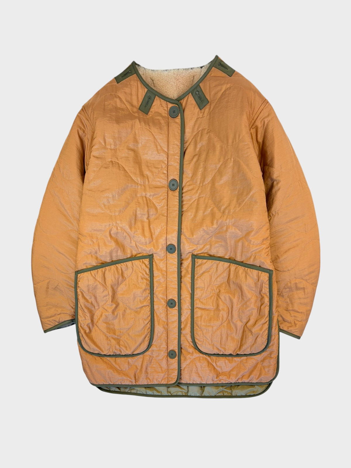 Marfa Stance Reversible Shearling Paneled Coat, Size S