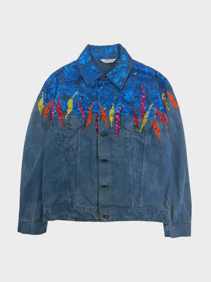 Vintage Mr Leggs Embellished Denim Jacket, Fits a Size 10 or 12