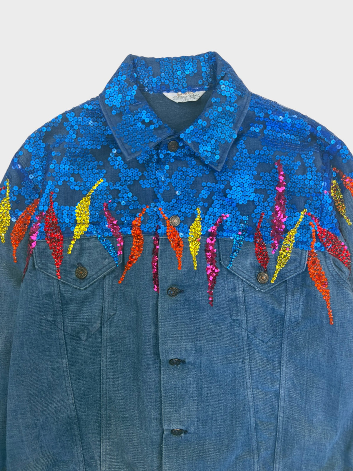 Vintage Mr Leggs Embellished Denim Jacket, Fits a Size 10 or 12