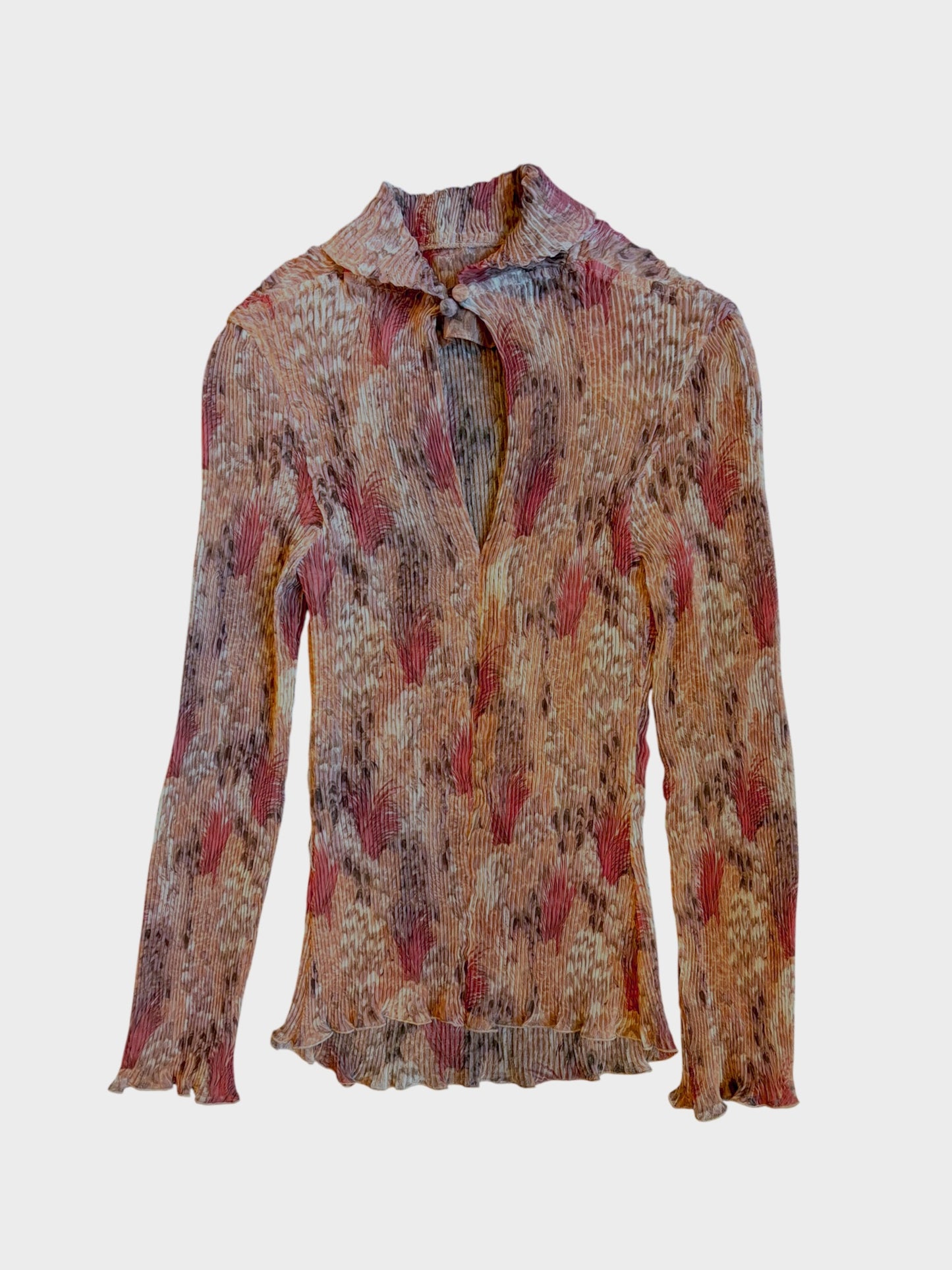 Vintage Chiffon Pleated Top, Fits a Size 8