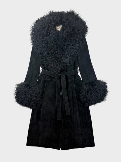 Oasis Suede and Shearling Coat, Size 10. Fits a size 8 or 10