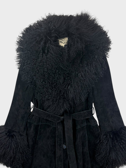 Oasis Suede and Shearling Coat, Size 10. Fits a size 8 or 10