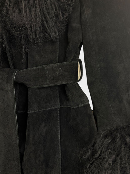 Oasis Suede and Shearling Coat, Size 10. Fits a size 8 or 10