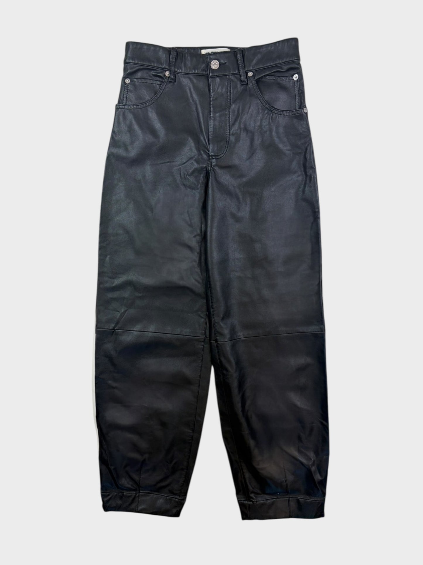 Free People Faux Leather Barrel Trousers, Size 26, BNWT