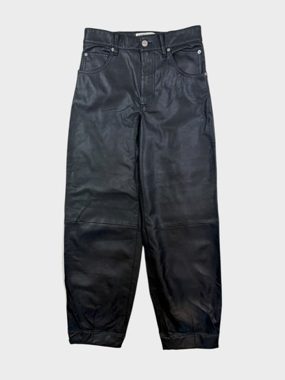Free People Faux Leather Barrel Trousers, Size 26, BNWT