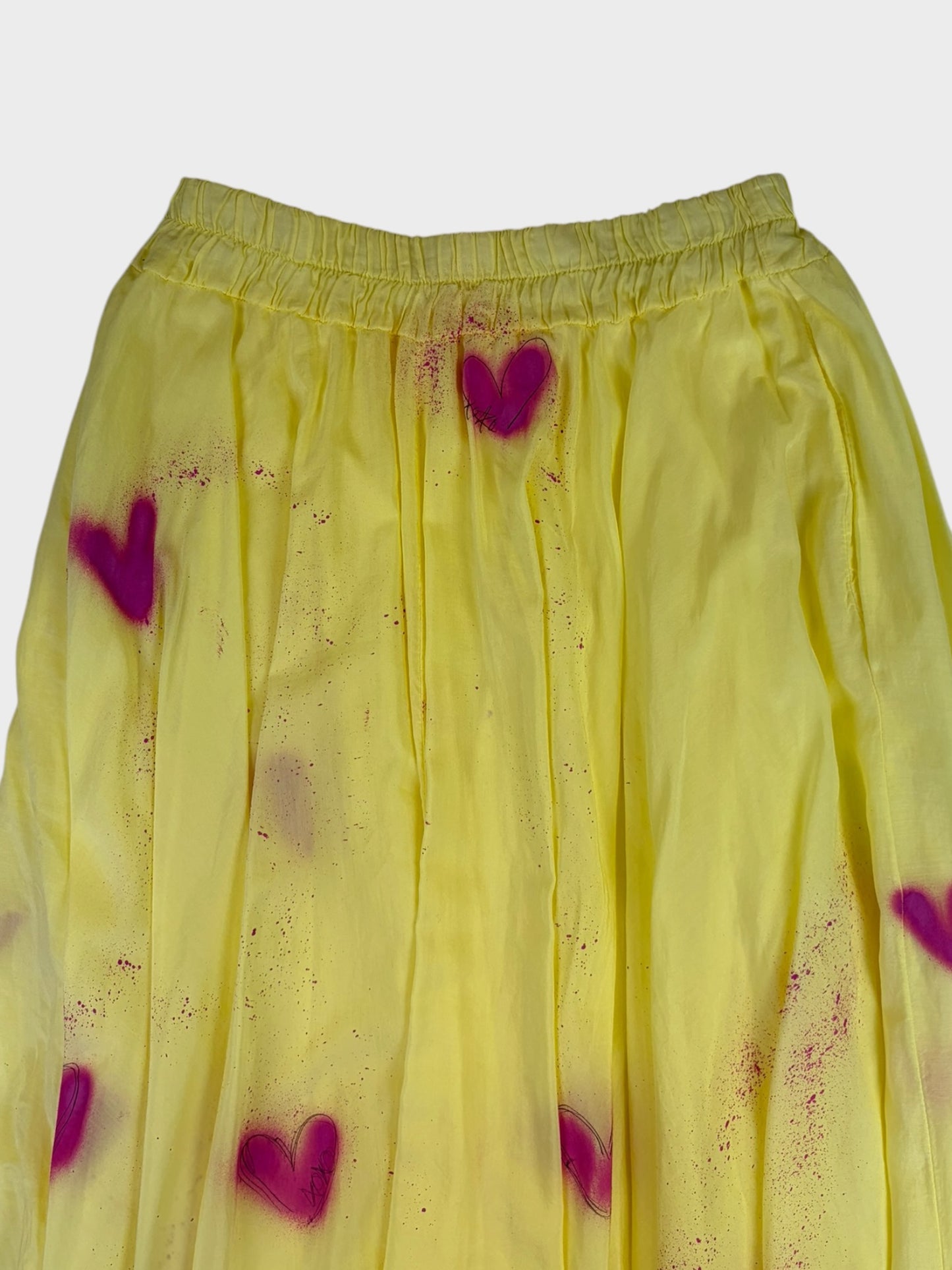 Yellow Silk Blend Maxi Skirt, Fits a Size 8/10