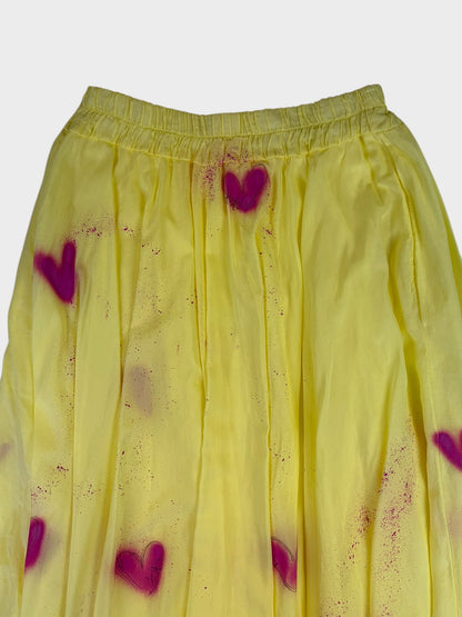 Yellow Silk Blend Maxi Skirt, Fits a Size 8/10